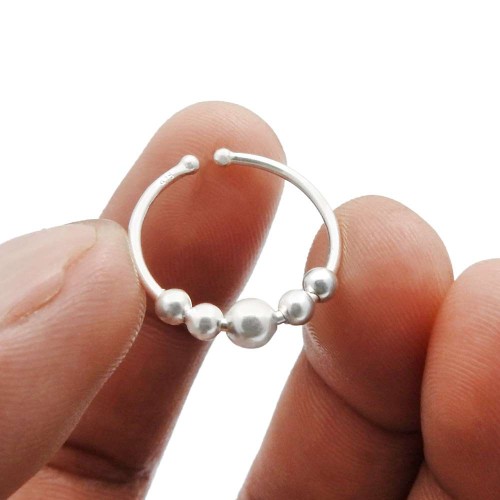 HANDMADE 925 Solid Sterling Silver Jewelry Ring Size 6 D60