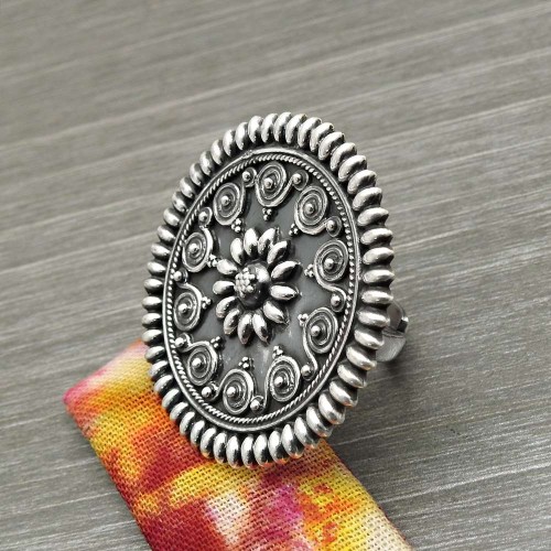 HANDMADE 925 Solid Sterling Silver Jewelry Antique Ring Size 8 X25