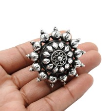 925 Sterling Silver HANDMADE Jewelry Antique Flower Ring Size 10 A26
