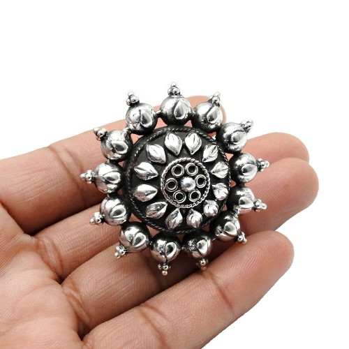 925 Sterling Silver HANDMADE Jewelry Flower Ring Size 10 C26