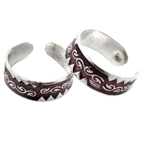 Lilac Kiss !! 925 Sterling Silver Toe Rings
