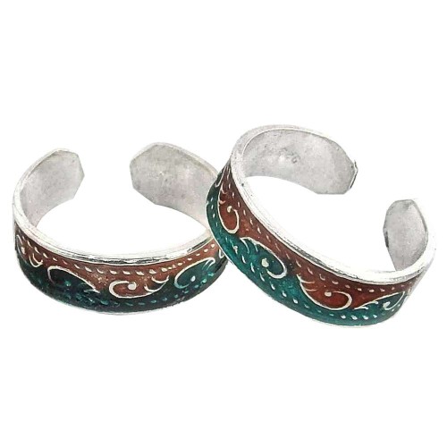 Stunning Natural Rich ! 925 Sterling Silver Toe Rings