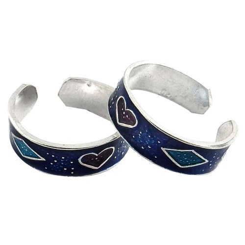 Big Relief Stone! 925 Sterling Silver Toe Rings