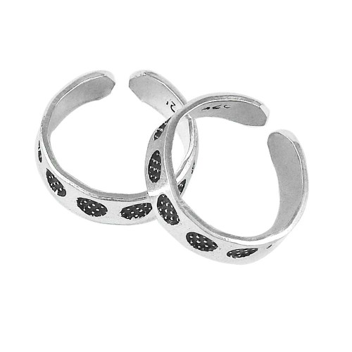 Pretty !! 925 Sterling Silver Enamel Toe Rings