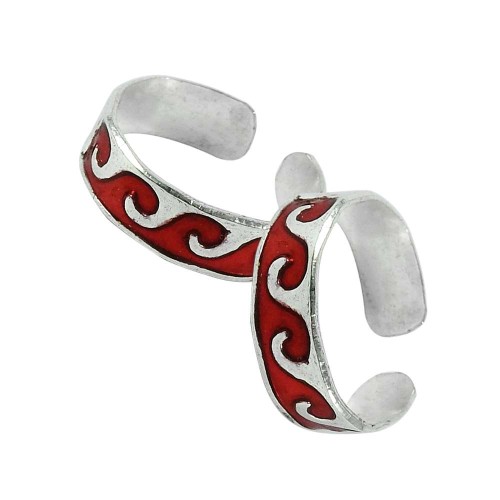 Sterling Silver Jewelry Beautiful Inlay Handmade Toe Rings