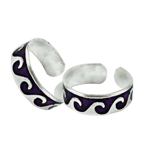 925 Sterling Silver Jewelry Charming Inlay Handmade Toe Rings Wholesale