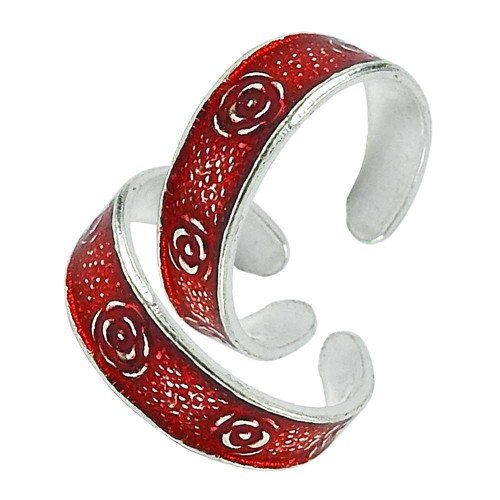 925 Silver Jewelry Traditional Inlay Handmade Toe Rings Fabricant