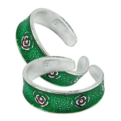 925 Sterling Silver Antique Jewelry Beautiful Inlay Handmade Toe Rings Wholesale Price
