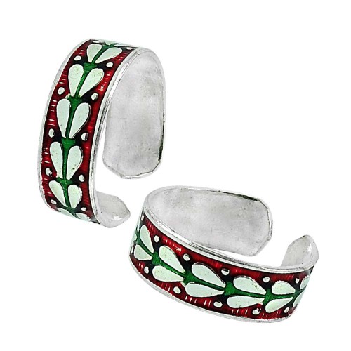 Sterling Silver Jewelry Fashion Inlay Handmade Toe Rings