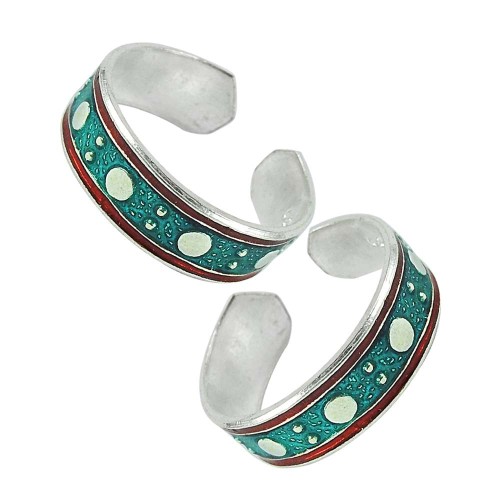 925 Sterling Silver Gemstone Jewelry Charming Inlay Handmade Toe Rings